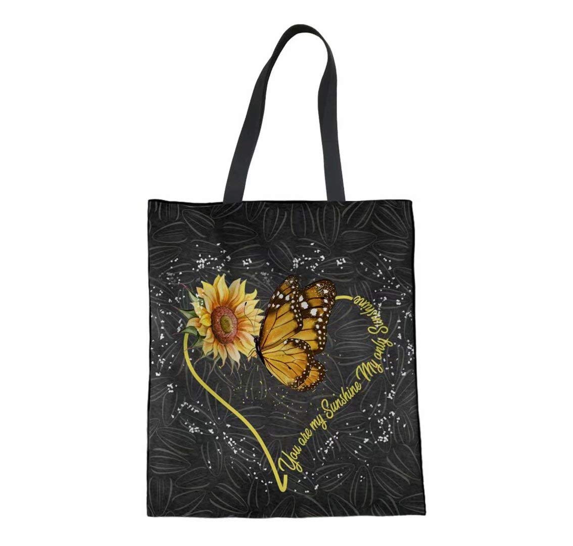 GOSTONG Stylish Sunflower Love Tote Bag - Women's Linen Shoulder Bag for Travel, Shopping & Daily Use | Durable & Fashionable Handbag for Work, Beach & Casual Outings