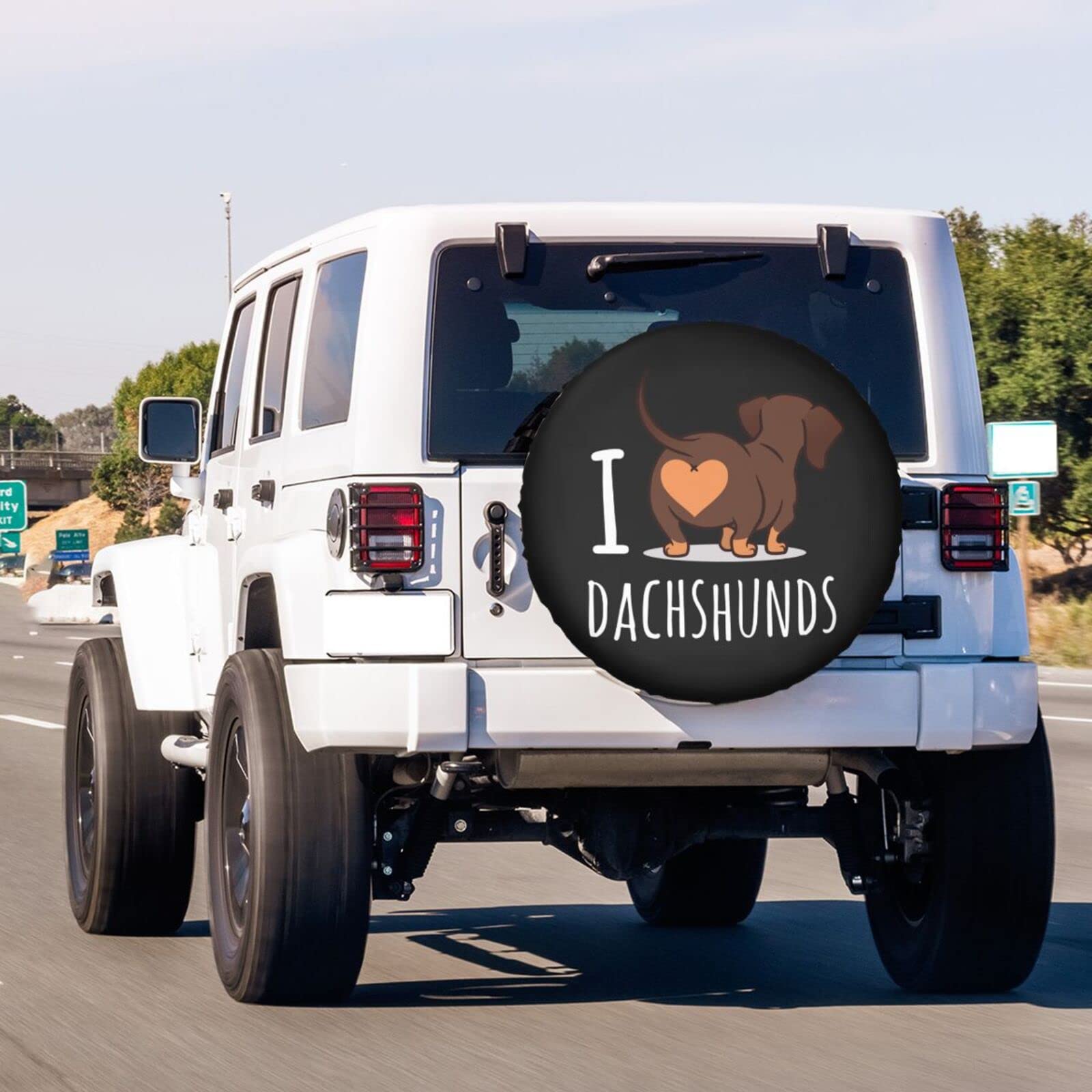 Dachshund Lovers Heat-Resistant Spare Tire Cover - 17 Inch Dustproof Wheel Protector for Trailer, RV, SUV & Most Vehicles | Perfect for Road Trips & Outdoor Adventures
