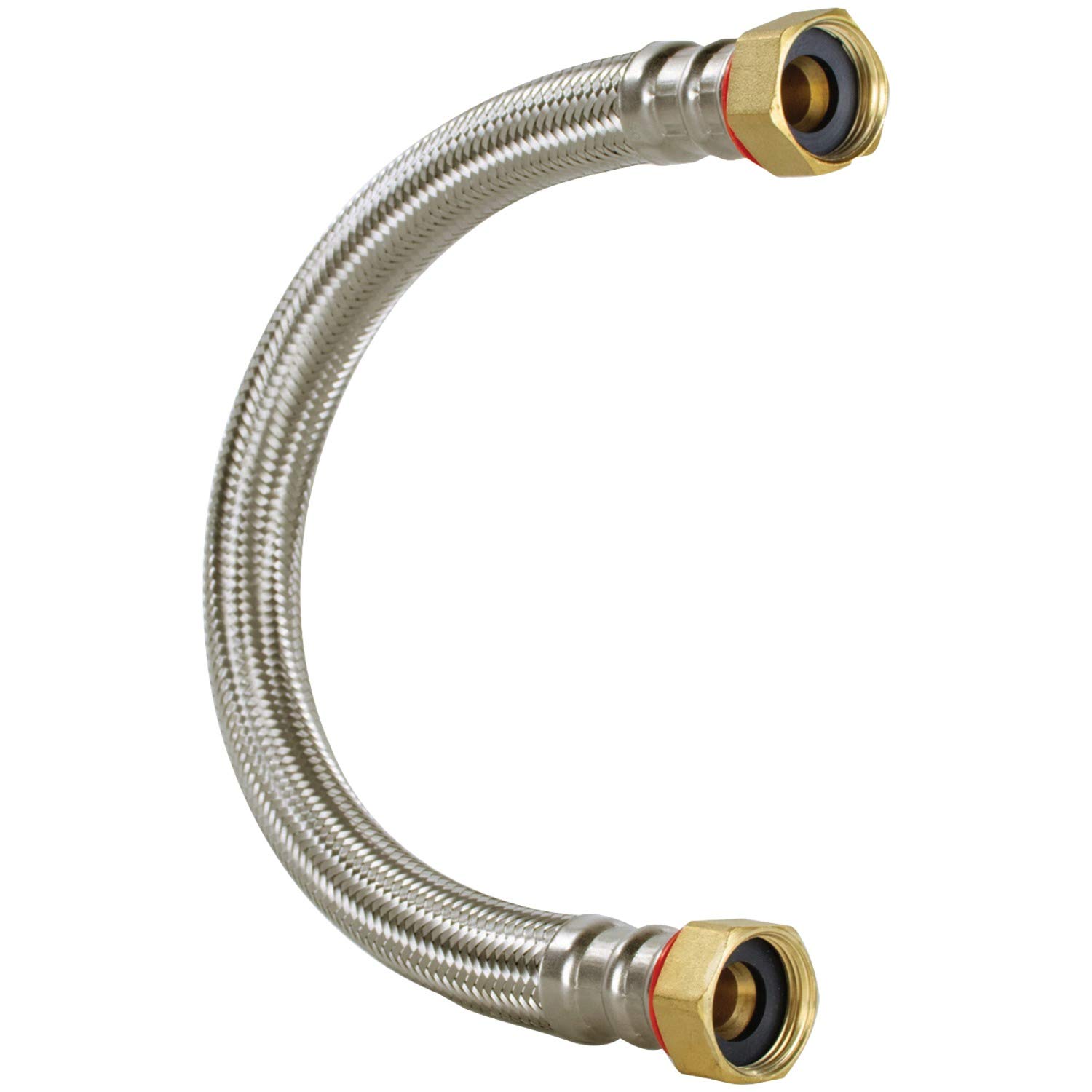 Certified WH24SS 24-Inch Stainless Steel Water Heater Connector - Premium Braided Flexible Hose for Gas & Electric Water Heaters - Leak Proof, Durable & Corrosion Resistant - Perfect for Home Plumbing & Water Heater Installation