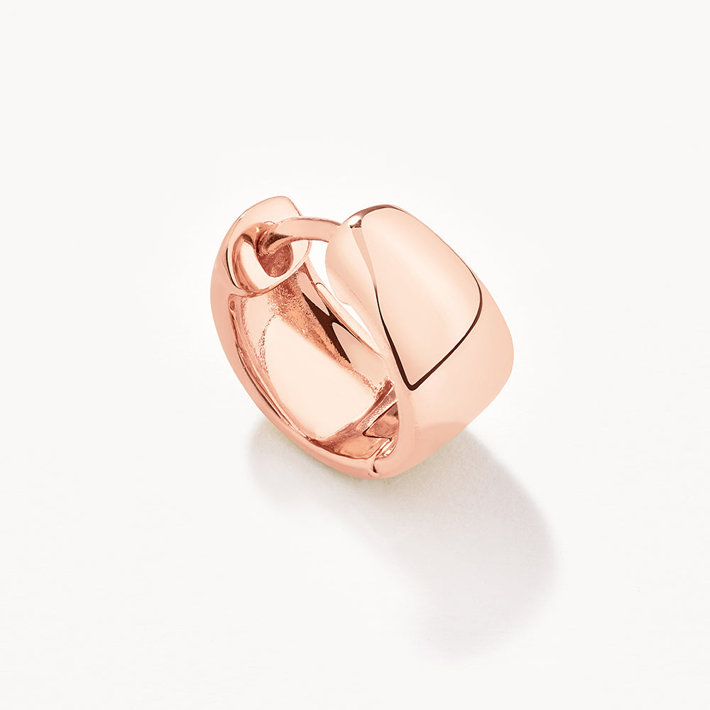 Rose Gold Thick Dome Huggies - Stylish and Comfortable Earrings for Women | Perfect for Everyday Wear, Parties, and Special Occasions
