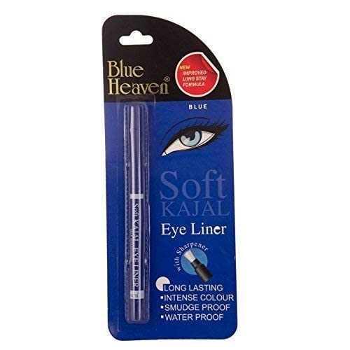 Blue Heaven Soft Kajal Eyeliner Pencil - Waterproof Smudge Proof Matte Finish Eye Liner (Blue) | Long Lasting Makeup for Everyday Wear & Party Looks