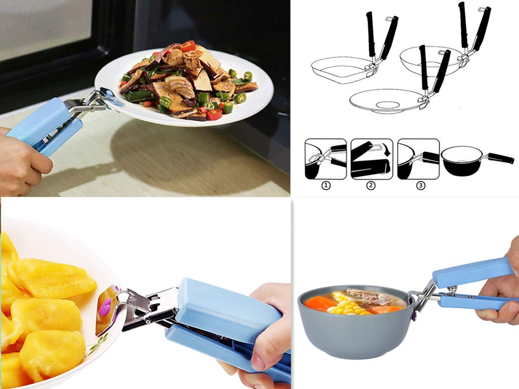 **Heat-Resistant Plate Gripper - Anti-Scalding Kitchen Tongs for Hot Bowls, Dishes & Pans - Safe for Microwave, Toaster Oven, Steamer & Air Fryer - Perfect for Serving, Cooking & Handling Hot Cookware**