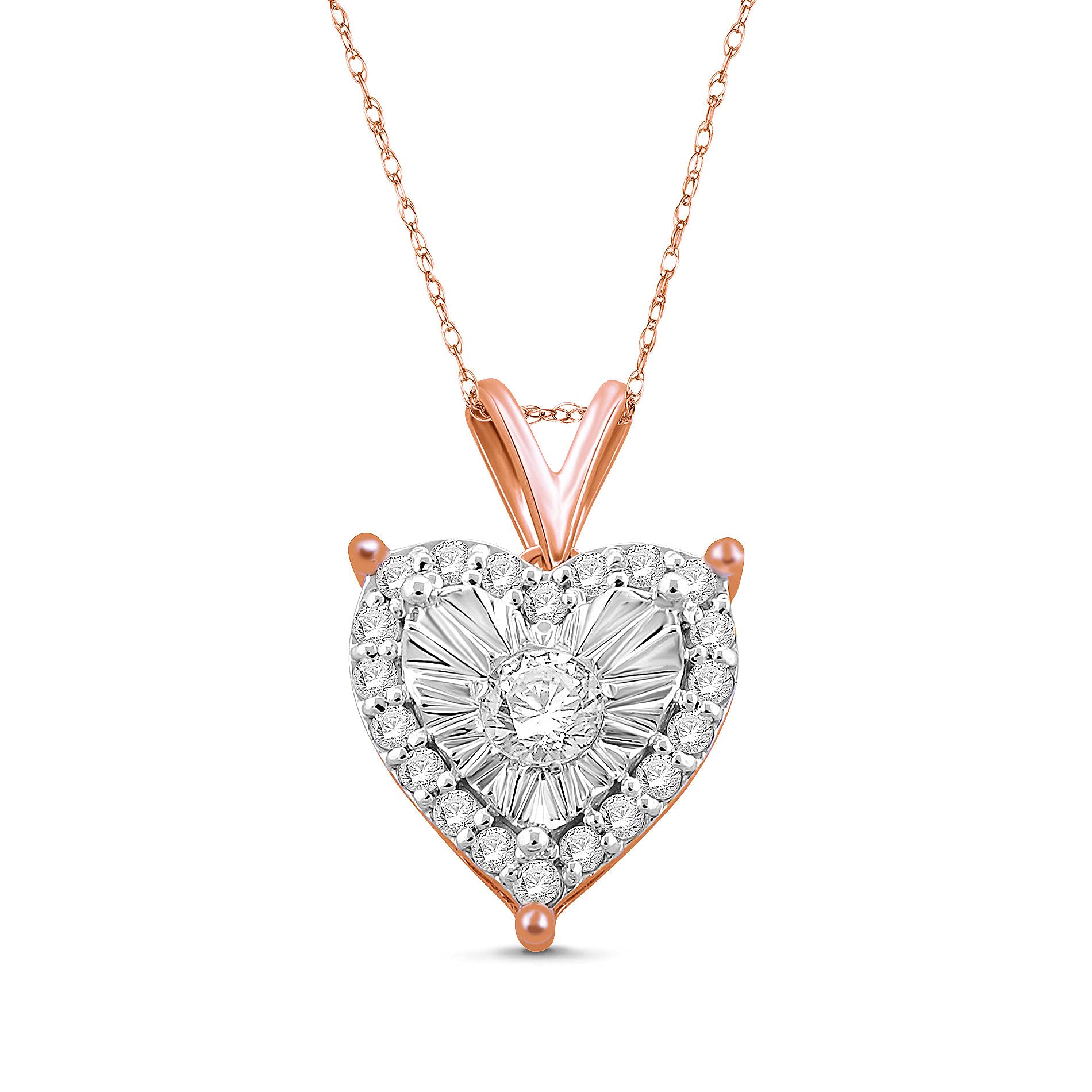1/4 Cttw Heart Shaped Diamond Earrings & Necklace Set for Women - 925 Sterling Silver Jewelry - Perfect for Valentine's Day, Anniversary & Romantic Gifts