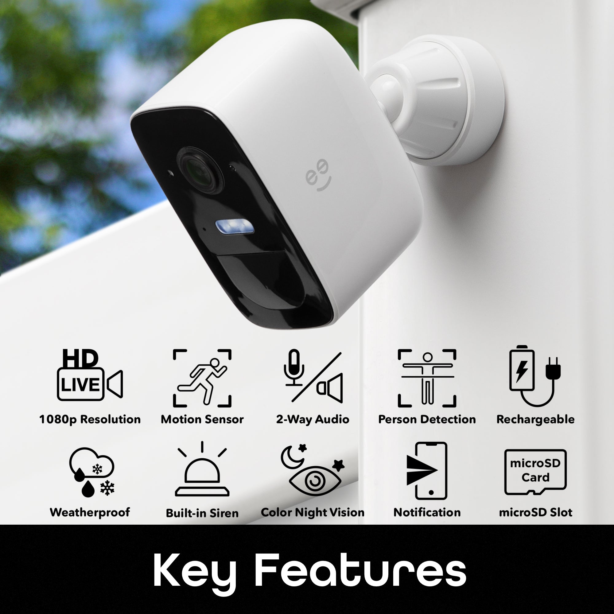 Geeni Freebird 2 Smart Battery Security Camera 1080p HD Wireless Outdoor (2 Pack) - Weatherproof Night Vision for Home Surveillance & Property Monitoring