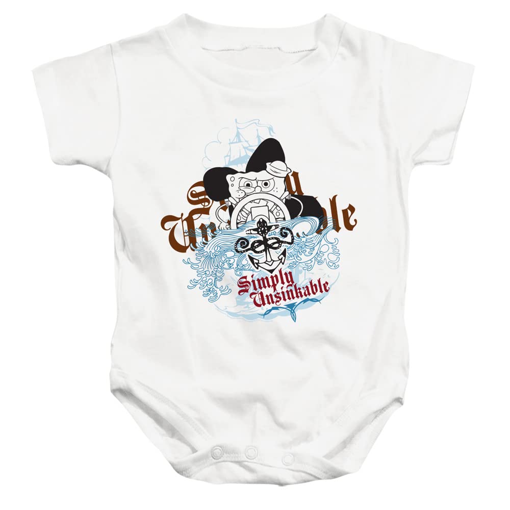 Spongebob Simply Unsinkable Unisex Baby Bodysuit - Cute Cartoon Character Snap Onesie for Newborns & Infants - Perfect for Playtime, Photo Shoots & Everyday Wear