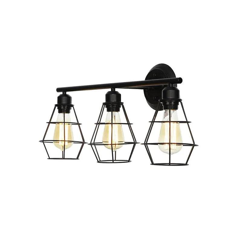 Industrial Black Wall Lamp with Three Adjustable Heads - Perfect for Living Room, Bedroom, or Office Lighting