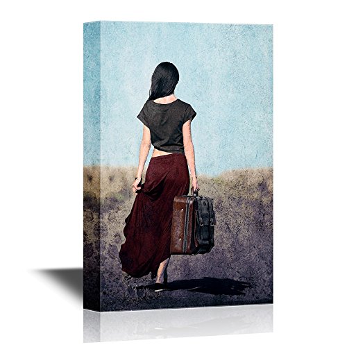 Redhead Girl with Suitcase