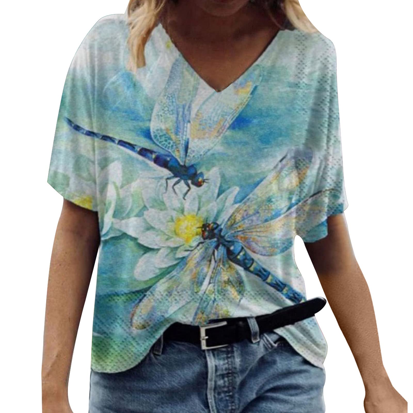 Women's Summer T-Shirts - Short Sleeve Tunic Tops with Strappy Design | Casual & Beach Wear for Women | Perfect for Vacation, Outings & Summer Fashion