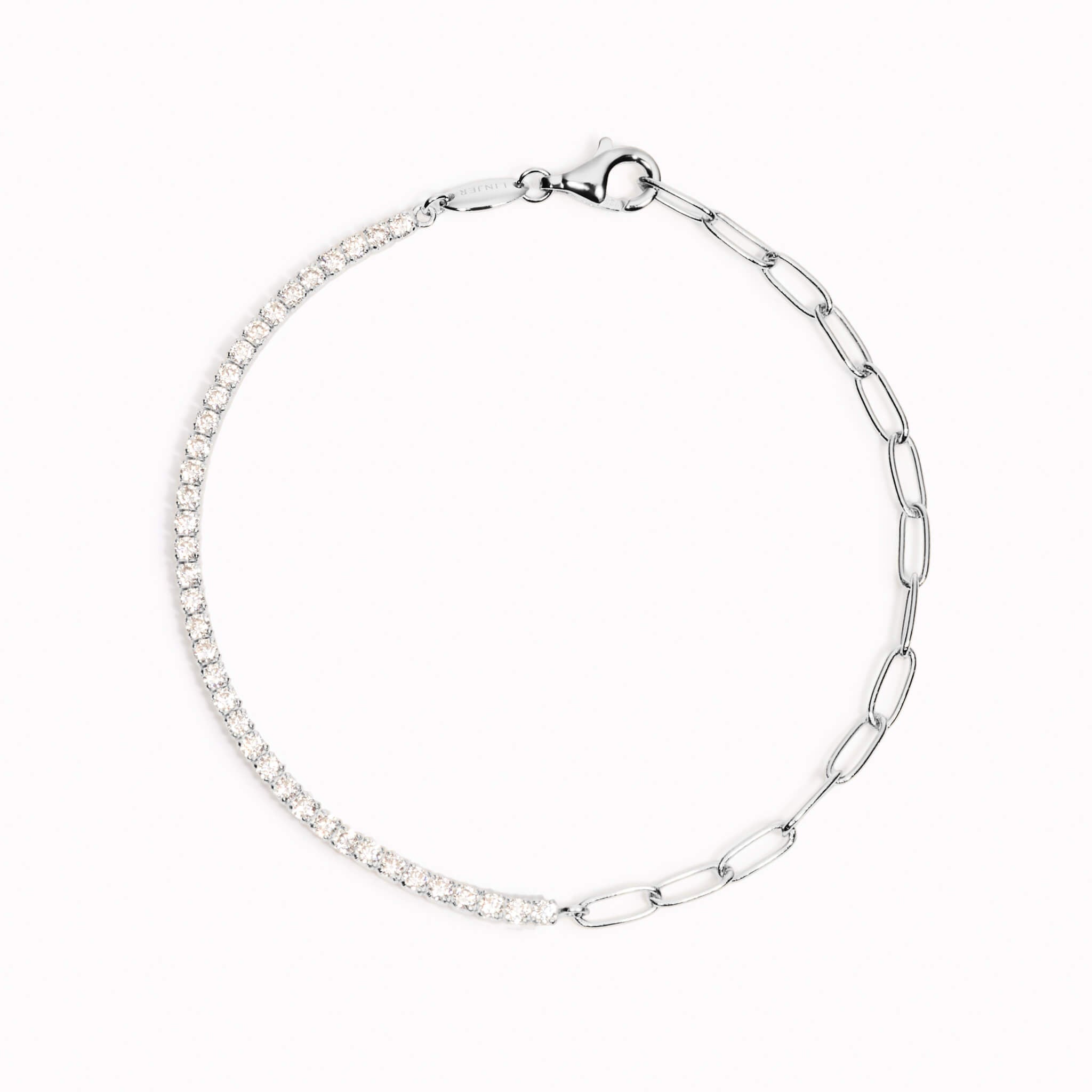 Elegant Silver Tennis Bracelet (Half) for Women - Dainty White CZ Stones - Perfect for Weddings, Parties & Everyday Wear