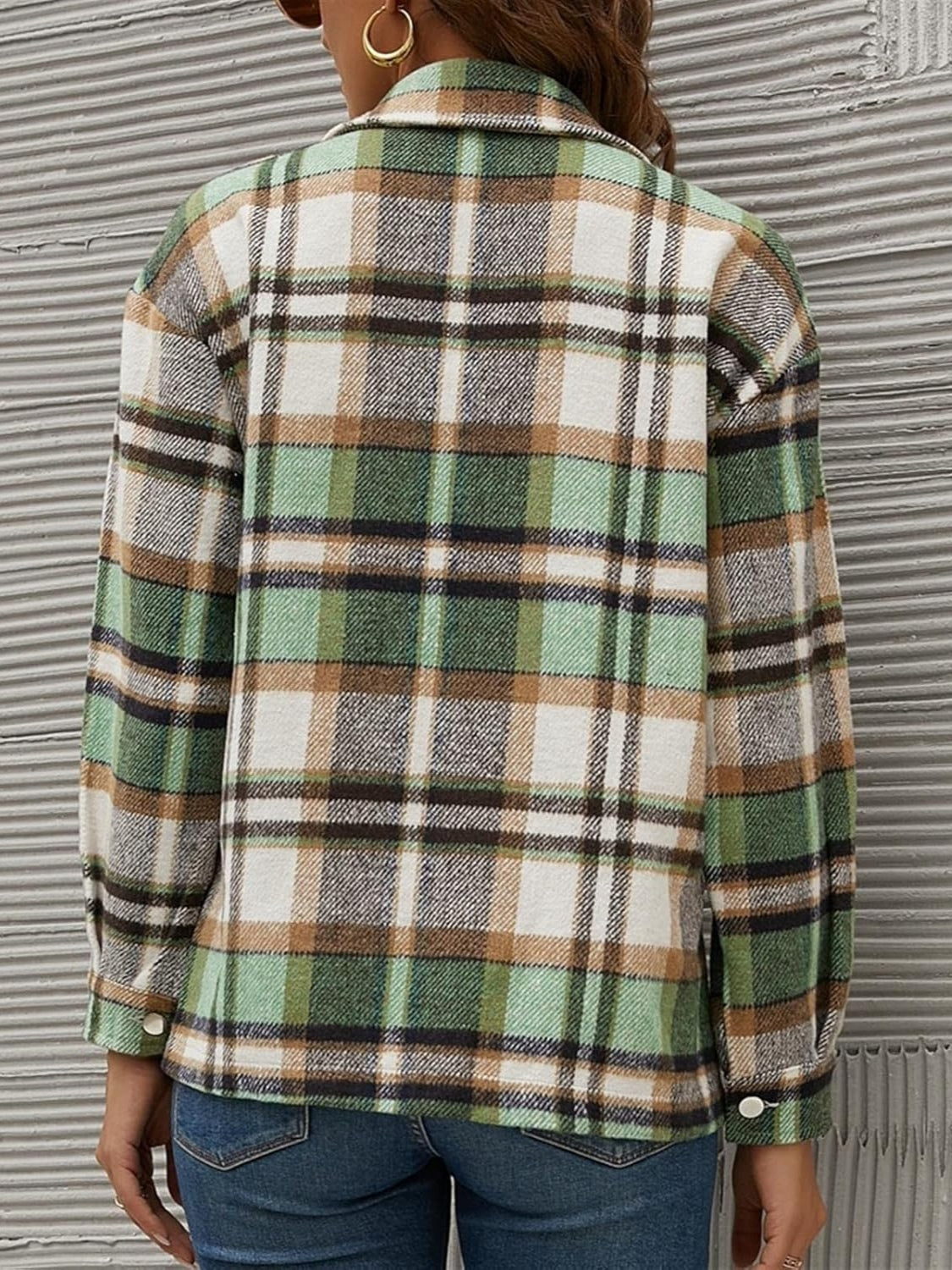 Stylish Plaid Collared Long Sleeve Jacket for Men & Women - Perfect for Fall Outfits, Office Wear & Casual Dates