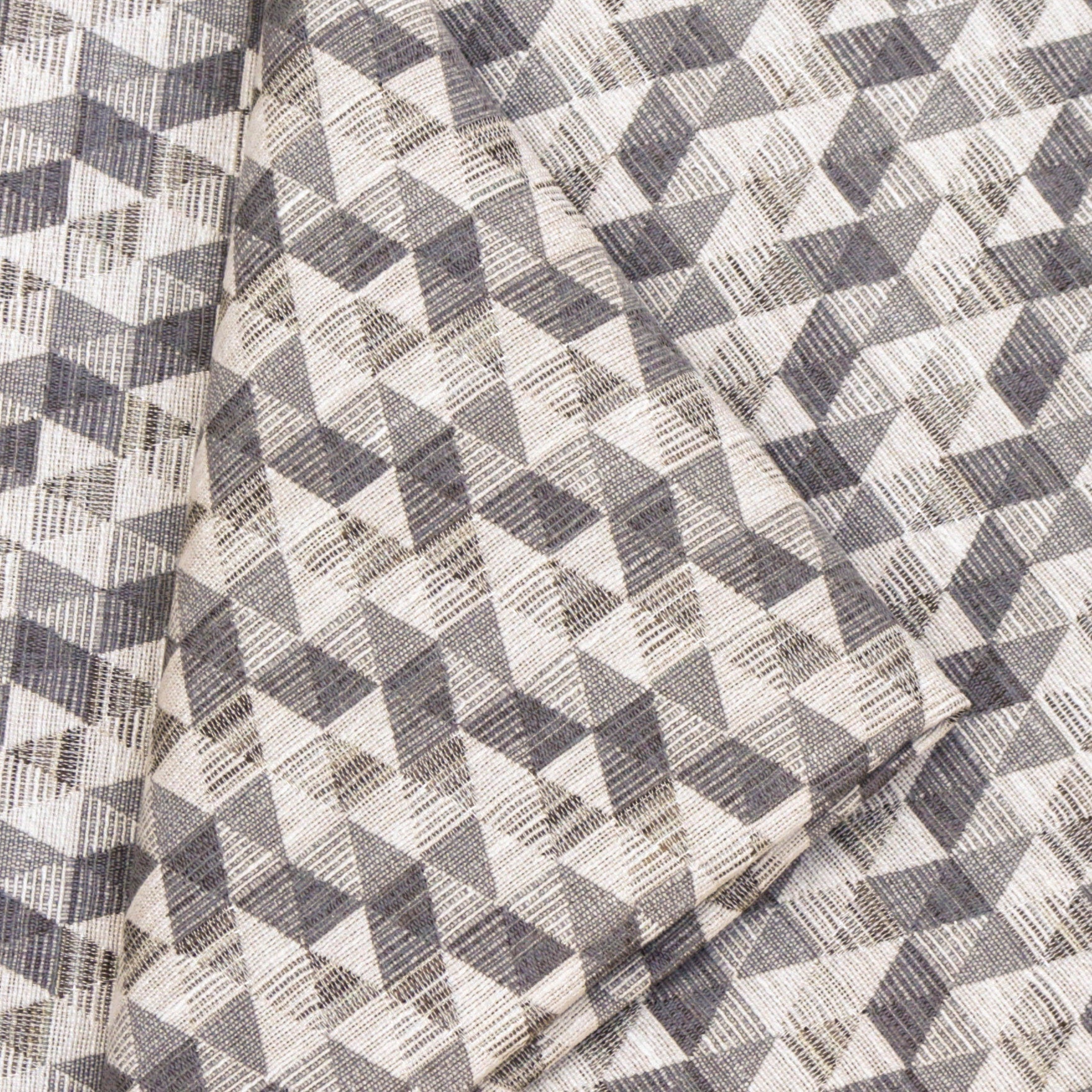 Beige Geometric Jacquard Weave Triangle Curtain Panels - Modern Window Treatments for Living Room, Bedroom & Home Decor