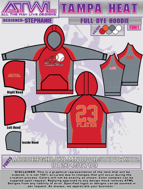 Tampa Heat Full Dye Unisex Hoodie - Soft Cotton Pullover for Men & Women - Perfect for Casual Wear, Gym, and Outdoor Activities