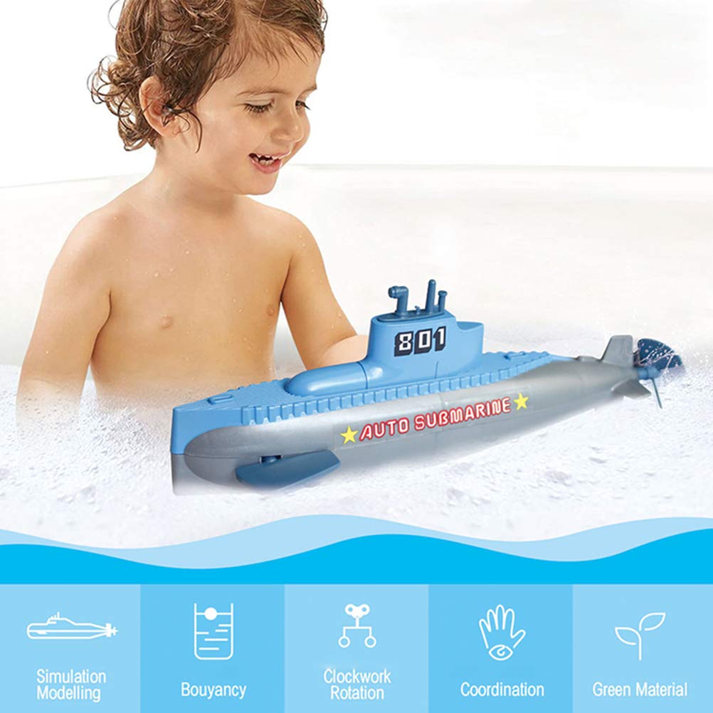 Nurnesy Kids Clockwork Submarine Toy - Waterproof Swimming Pool & Bath Time Fun for Toddlers (24x7x9cm) - Perfect for Bathtub, Shower & Outdoor Water Play