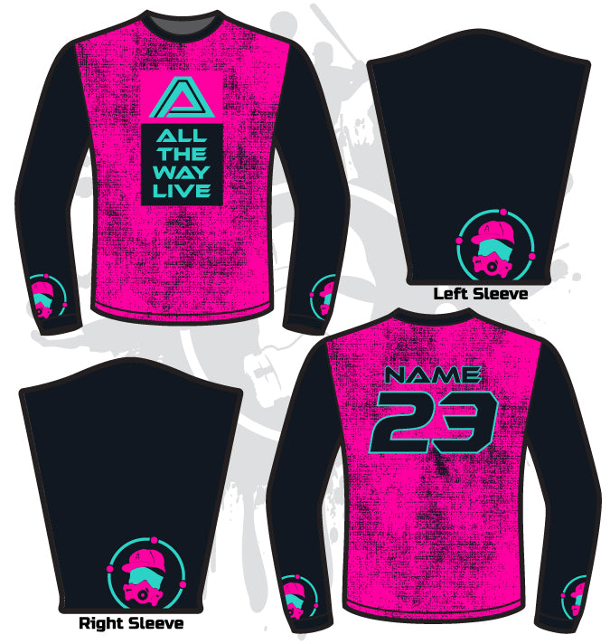 Fade Out Full Dye Long Sleeve Jersey - Breathable Performance Shirt for Men & Women - Perfect for Running, Gym Workouts & Outdoor Sports