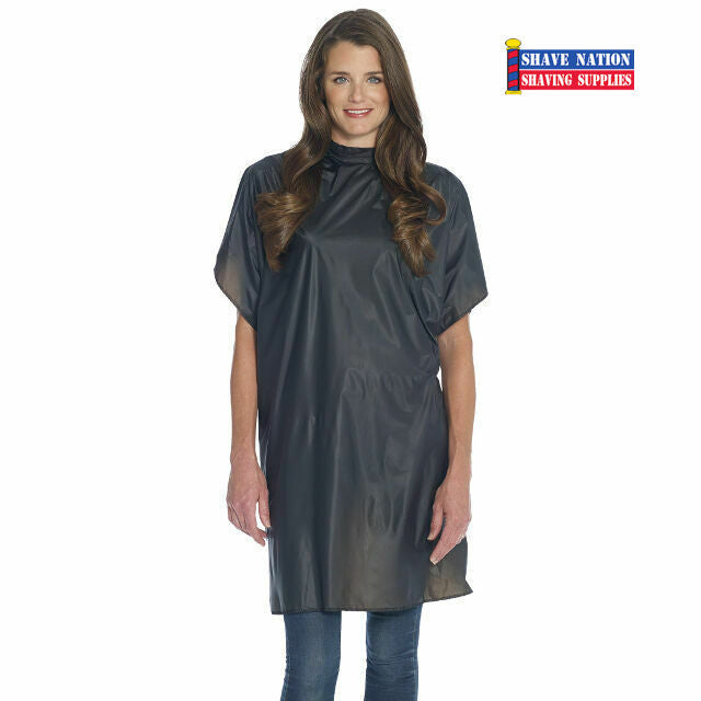 Professional Barber Cape & Smock - Diane Shampoo Cape for Haircuts & Styling (Navy/Black) - Perfect for Salons, Barber Shops & Home Haircuts