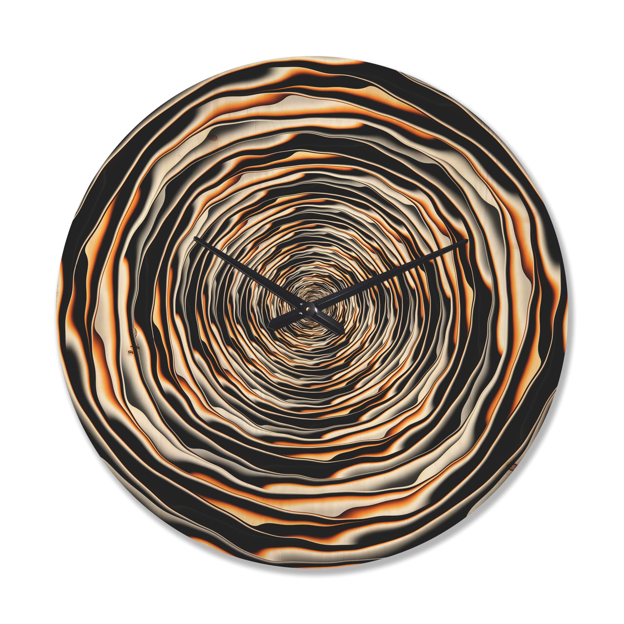 Fractal Spiral Rotating Modern Wood Wall Clock - Large Decorative Oversized Wooden Clock for Living Room, Bedroom & Office Décor | Perfect Home & Office Wall Art Gift