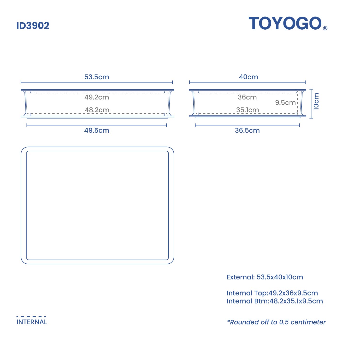 Heavy Duty Industrial Plastic Storage Container (ID3902) - Stackable Bins for Warehouse, Garage & Workshop Organization
