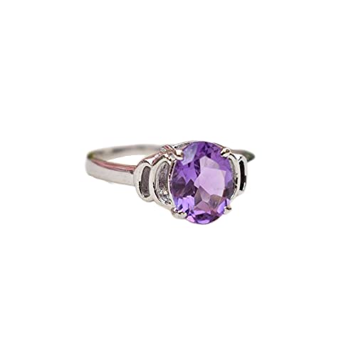925 Sterling Silver Amethyst Ring - Handmade African Amethyst Dainty Ring for Women | February Birthstone Engagement Ring, Promise Gift & Statement Jewelry for Her | Perfect for Valentine's Day, Anniversary & Special Occasions