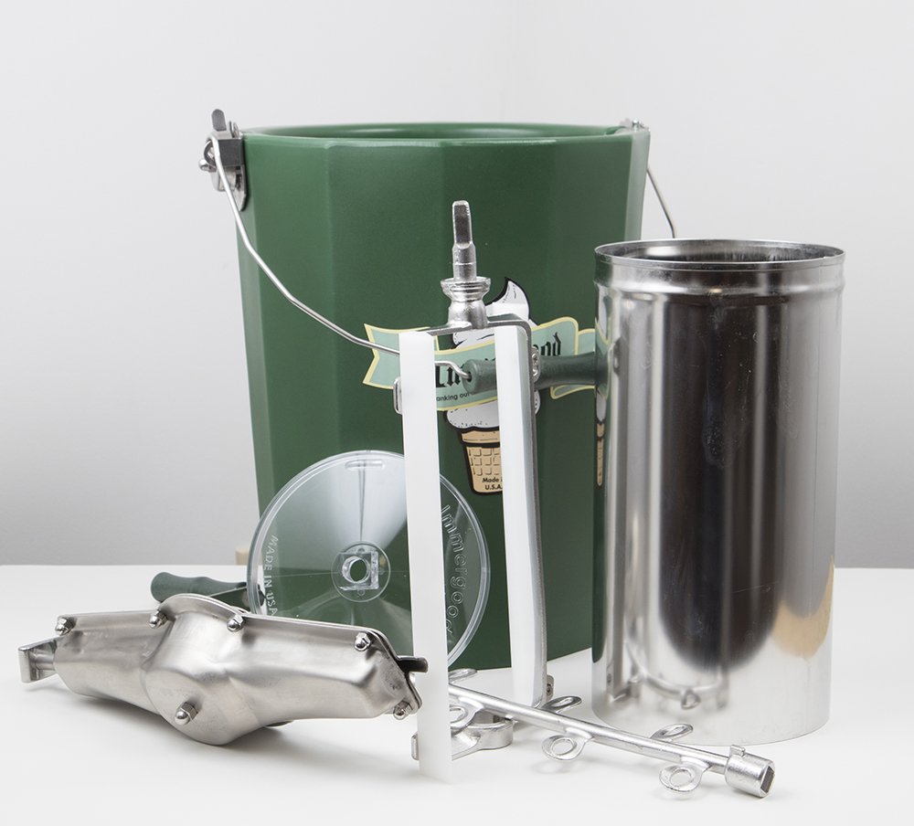 Premium 4 Quart Stainless Steel Ice Cream Maker with Hand Crank - Perfect for Homemade Gelato, Sorbet & Frozen Yogurt at Home Parties & Outdoor Picnics