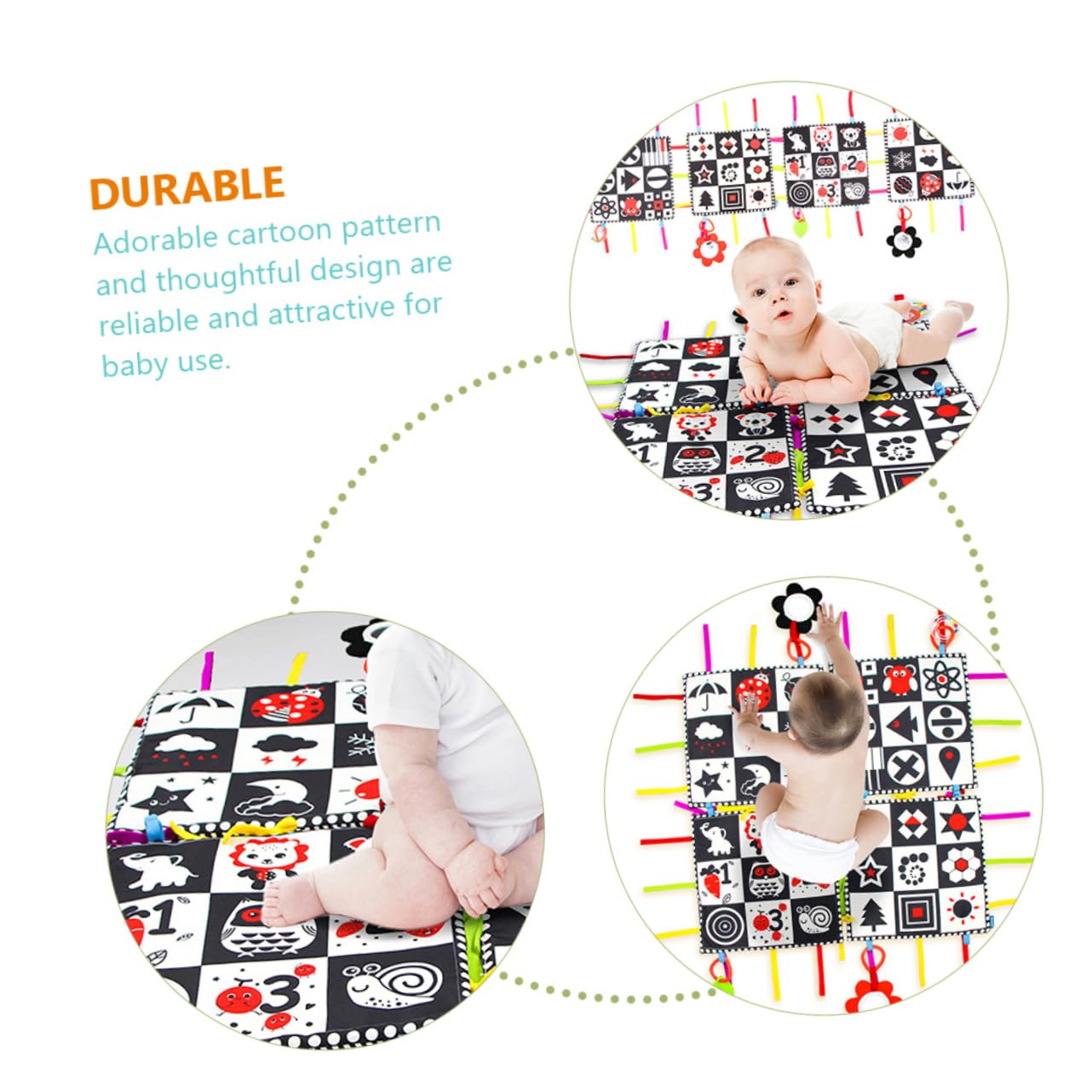 FAVOMOTO 4-Piece Non-Toxic Baby Play Mat for Toddlers - Soft, Waterproof Floor Mat for Crawling, Playtime & Nursery - Perfect for Home, Daycare & Travel