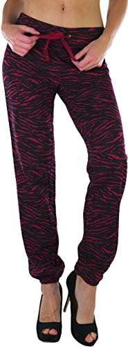Tiger Print Cuffed - Black and Burgundy