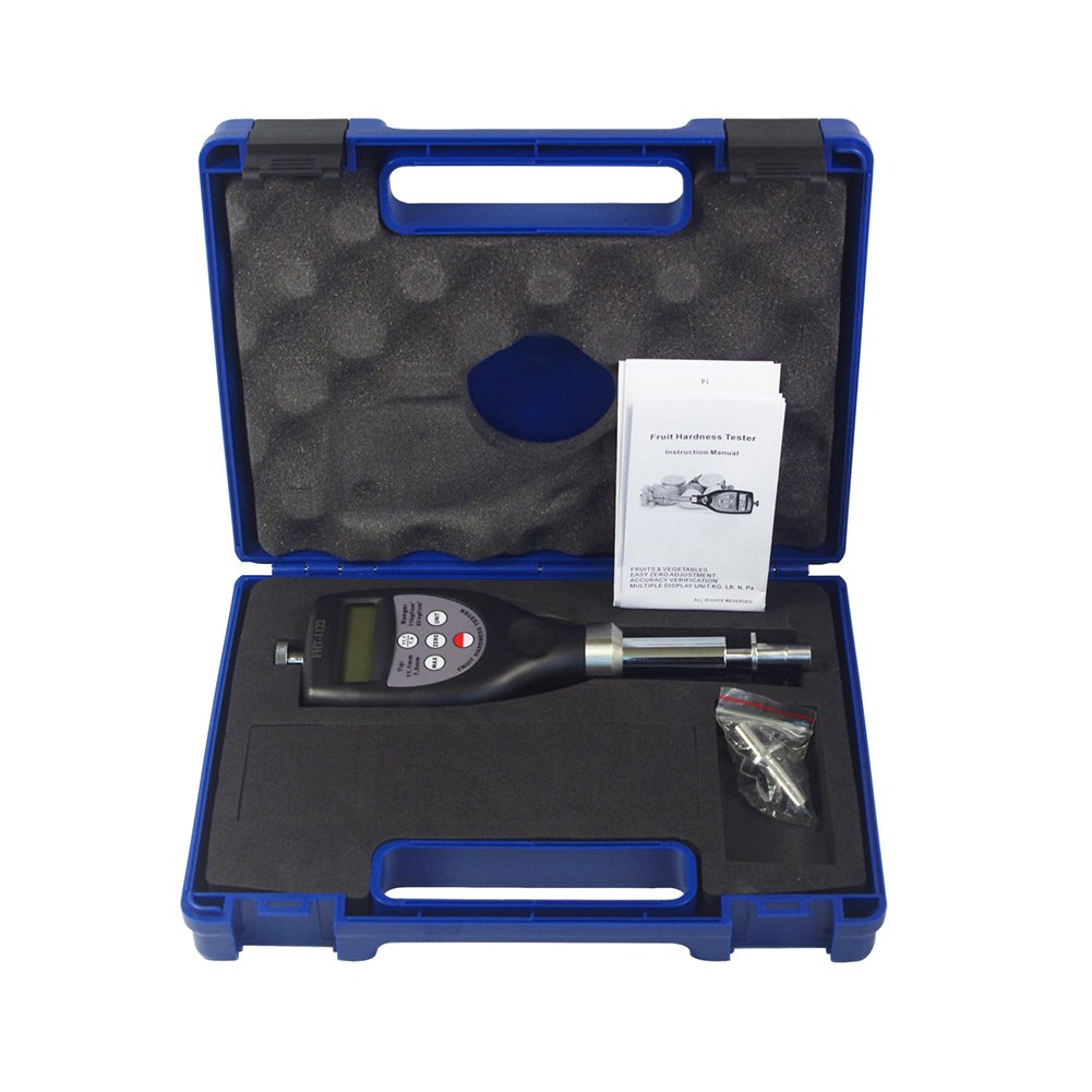 Fruit Hardness Tester Penetrometer - Portable Sclerometer for Measuring Fruit Firmness (0.2-22.0 kgf/cm²) - Ideal for Testing Strawberries, Pears, Avocados and Vegetables in Farms, Orchards & Quality Control Labs