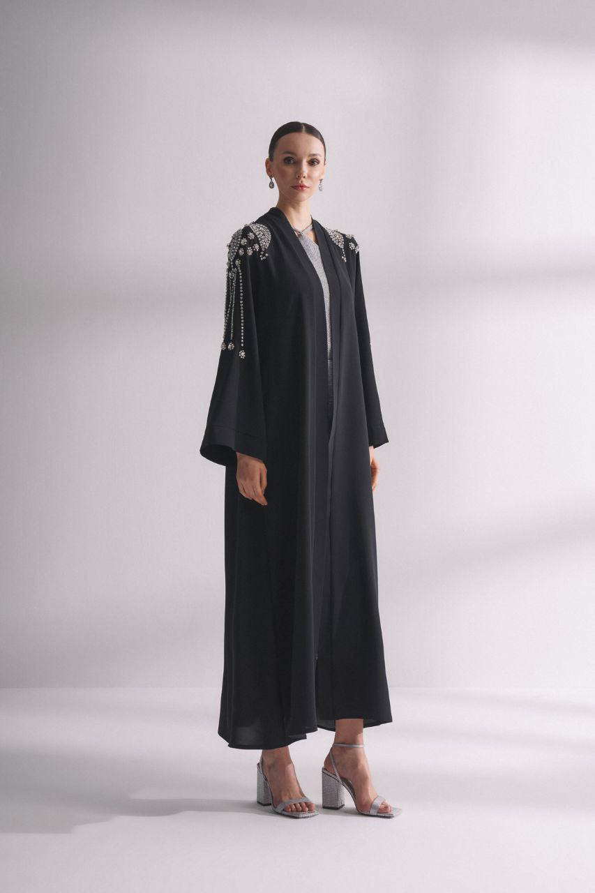 Zania Maxi Abaya with Sparkling Stone Work - Elegant Islamic Dress for Women | Perfect for Eid, Wedding & Special Occasions