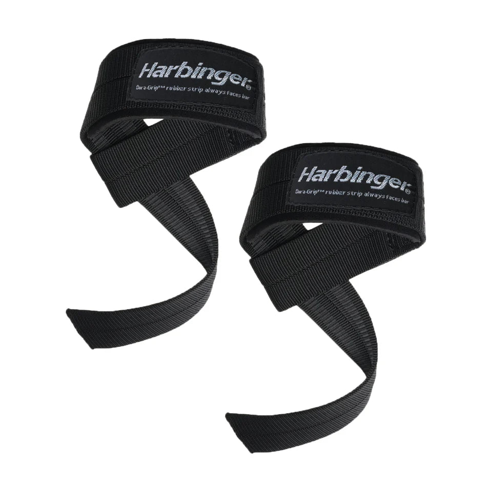 Harbinger Big Grip Padded Weight Lifting Straps - Black | Gym Workout Accessories for Deadlifts, Pull-Ups & Strength Training