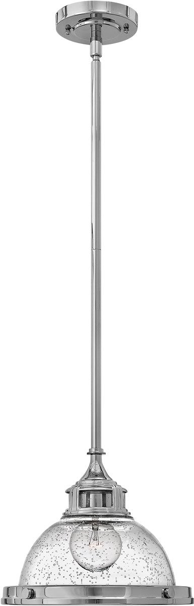 12W Amelia 1-Light Mini Pendant Light Fixture in Chrome - Perfect for Kitchen Island, Dining Room or Bedroom Lighting