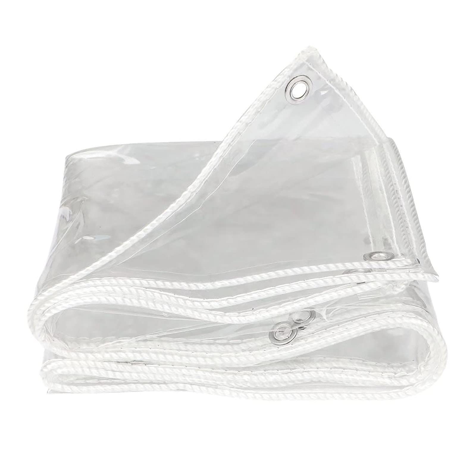Waterproof Clear PVC Tarp 0.35mm - Transparent Rain Cover for Outdoor Furniture, Garden Plants, Terrace & Patio Protection | Heavy Duty Weatherproof Tarpaulin for Camping, Pool Cover & Emergency Shelter