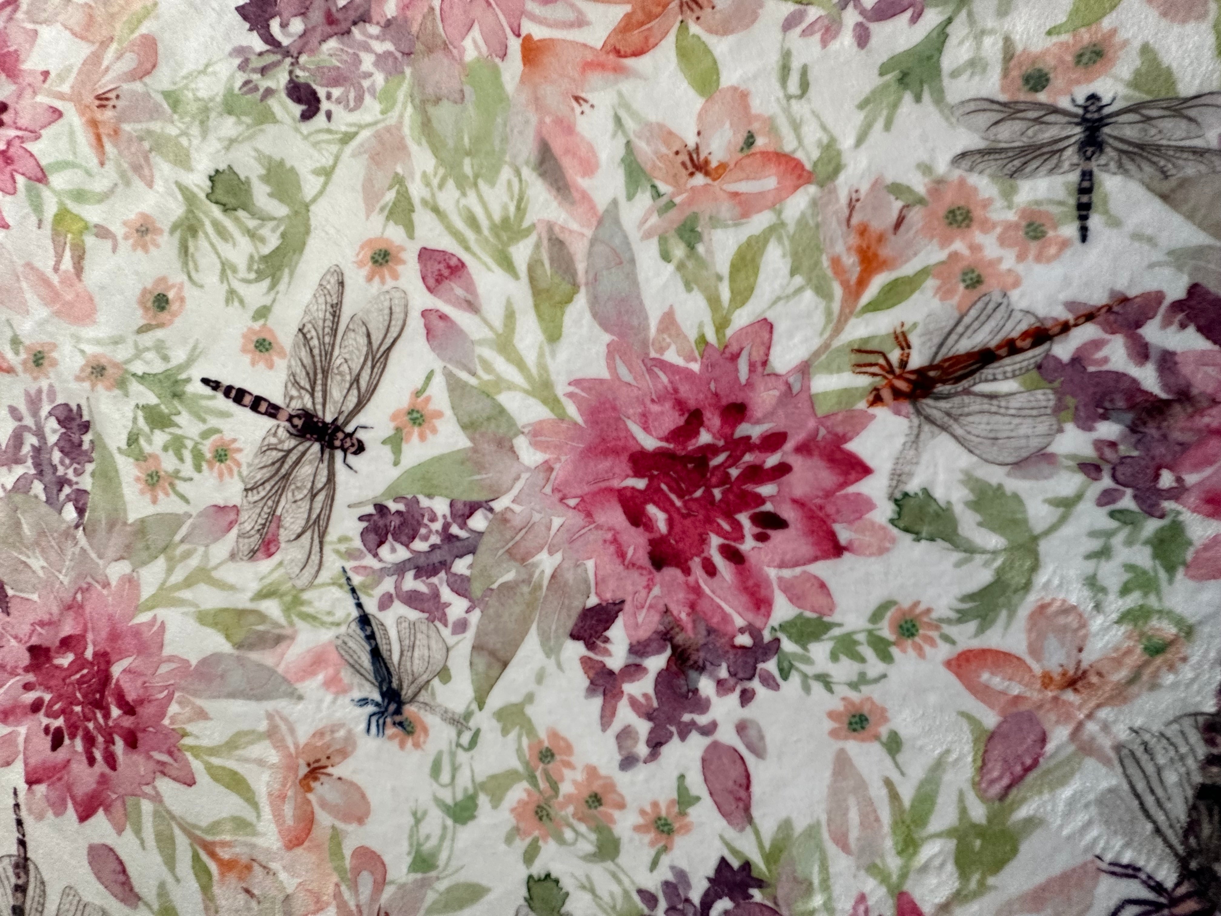 Alex Elderberry Dragonfly Minky Blanket 55x67 - Ultra Soft Fleece Throw for Adults & Kids - Perfect for Bed, Sofa, Nursery, and Travel