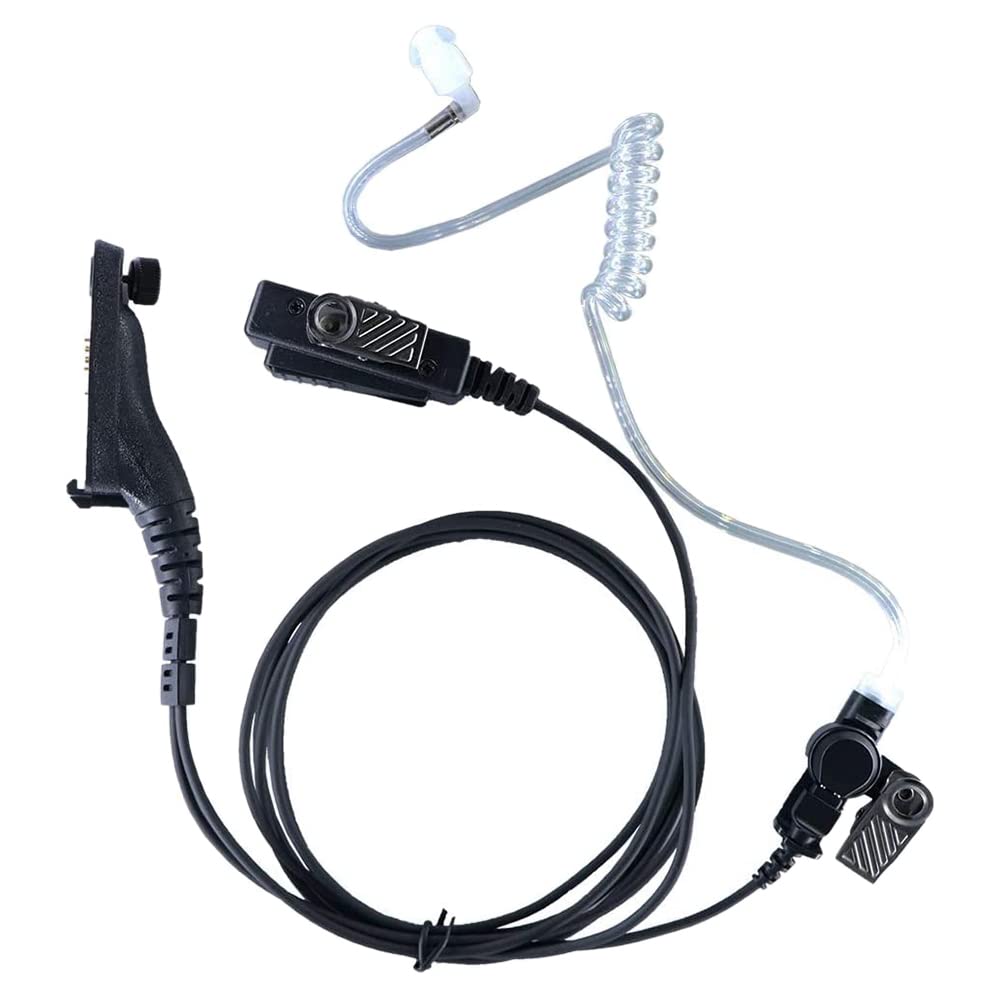 Rheoss Two-Way Radio Headset with Microphone - Compatible with APX6000, APX4000, APX7000 - Clear Acoustic Tube Earpiece for Police, Security & Emergency Communication