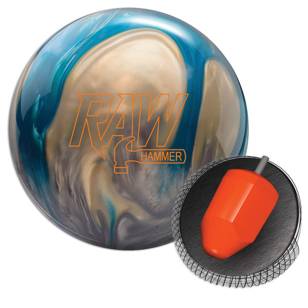 Hammer Raw Bowling Ball - Blue/Silver/White Pearl | High Performance Reactive Resin | Perfect for League Play & Tournament Competition
