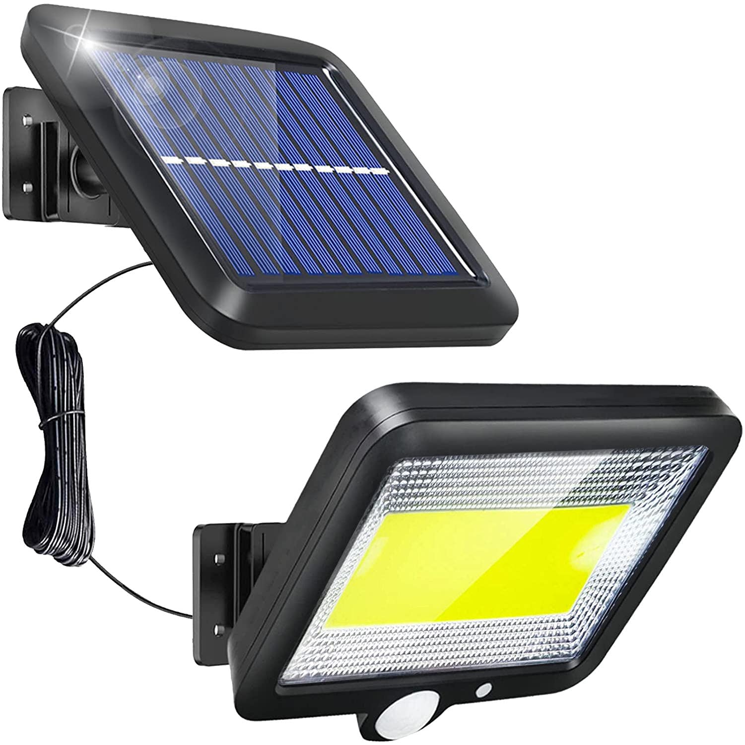 100 LED Solar Motion Sensor Lights Outdoor - Waterproof Security Wall Light with Auto On/Off - 10 Hours Working Time - Solar Panel Night Light for Yard, Porch, Patio, Pathway, Garden & Garage - Perfect for Home Security and Landscape Lighting