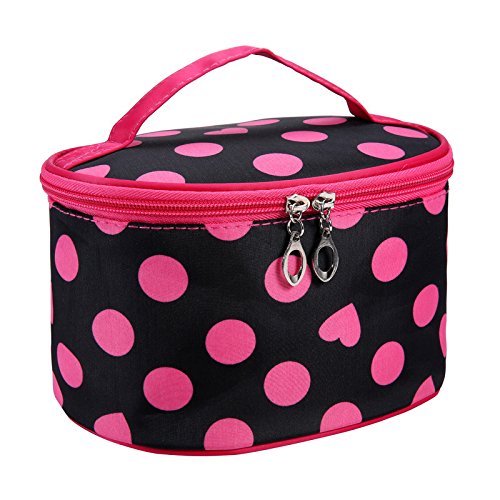 Stylish Dot Pattern Cosmetic Bag - Portable Makeup Organizer for Travel, Gym & Daily Use