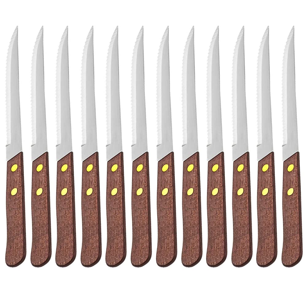12-Pack Serrated Steak Knives with 4.5