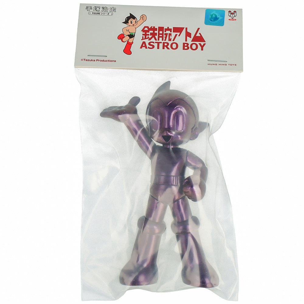Astro Boy Welcome Metal Purple Figure - Collectible Anime Statue with Closed Eyes - Perfect for Anime Fans, Home Decor, and Gift Giving