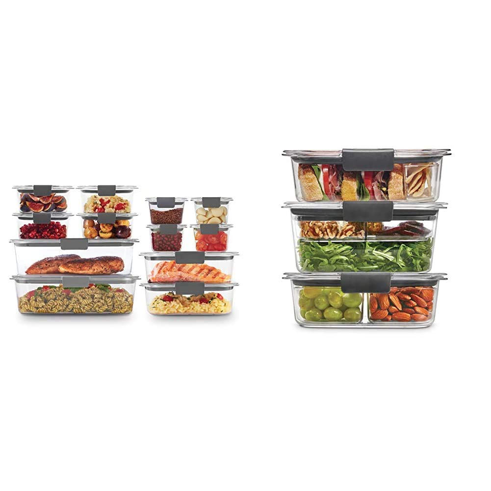 Rubbermaid Brilliance 24-Piece Leak-Proof Food Storage Containers with Lids | BPA-Free Plastic Kitchen Organization Set | Perfect for Meal Prep, Leftovers & Pantry Storage