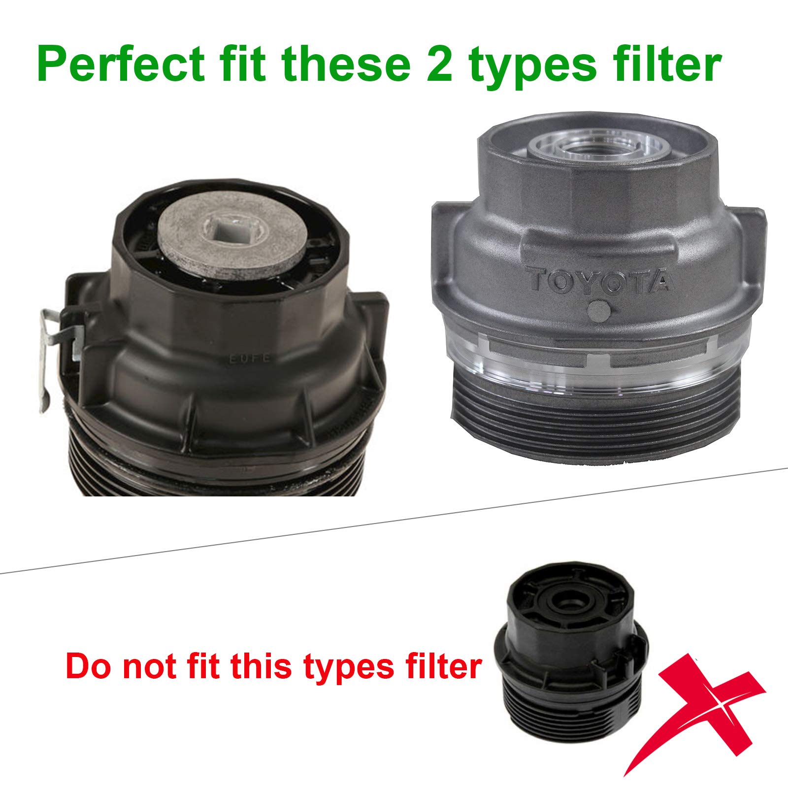 3 Mirrors Oil Filter Wrench & Drain Tool Set with Engine Funnel - Compatible with Toyota Lexus Scion Camry Tundra Highlander Sienna 2.0-5.7L Engines (64mm Cartridge Style Oil Filter) - Perfect for DIY Oil Changes & Auto Maintenance