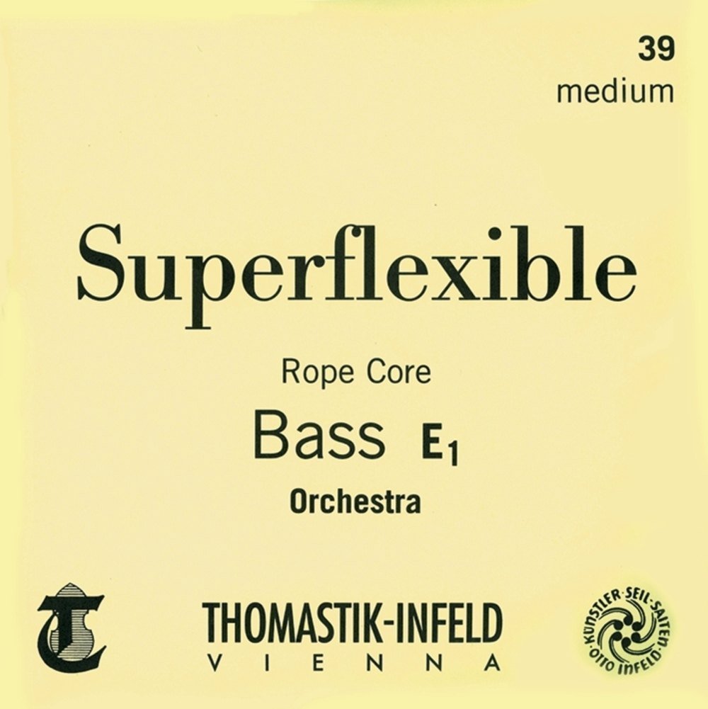 Thomastik-Infeld 37S Super Flexible E String for Double Bass - 4/4 Size, Steel Core, Chrome Wound (Solo Tuning) - Perfect for Professional Performances & Orchestral Playing