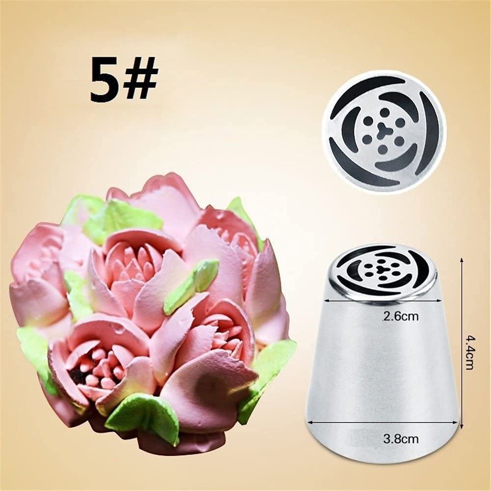 Russian Piping Tips Set - 7Pcs Stainless Steel Cupcake Decorating Nozzles for Flowers, Frosting, Cakes & Cookies | Professional Baking Tools for Pastry, Dessert & Cake Decorating (Perfect for Birthday Parties, Wedding Cakes & Home Baking)
