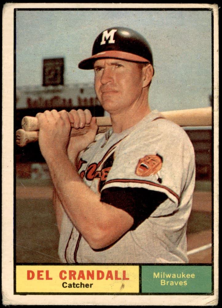 1961 Topps #390 Del Crandall Milwaukee Braves Baseball Card - Vintage MLB Collectible for Sports Memorabilia & Trading Card Collections - Perfect for Display, Framing, or Gift for Baseball Fans