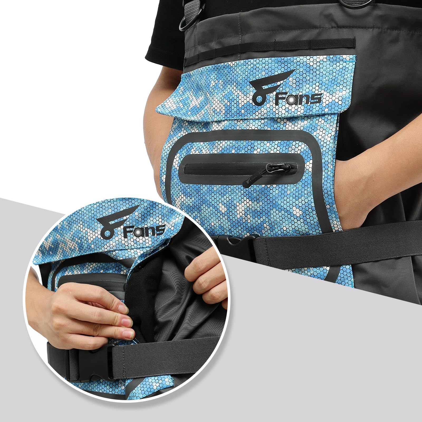 8 Fans Fishing Waders for Men & Women - Waterproof Neoprene Chest Waders with Bootfoot for Hunting, Fly Fishing & Outdoor Adventures