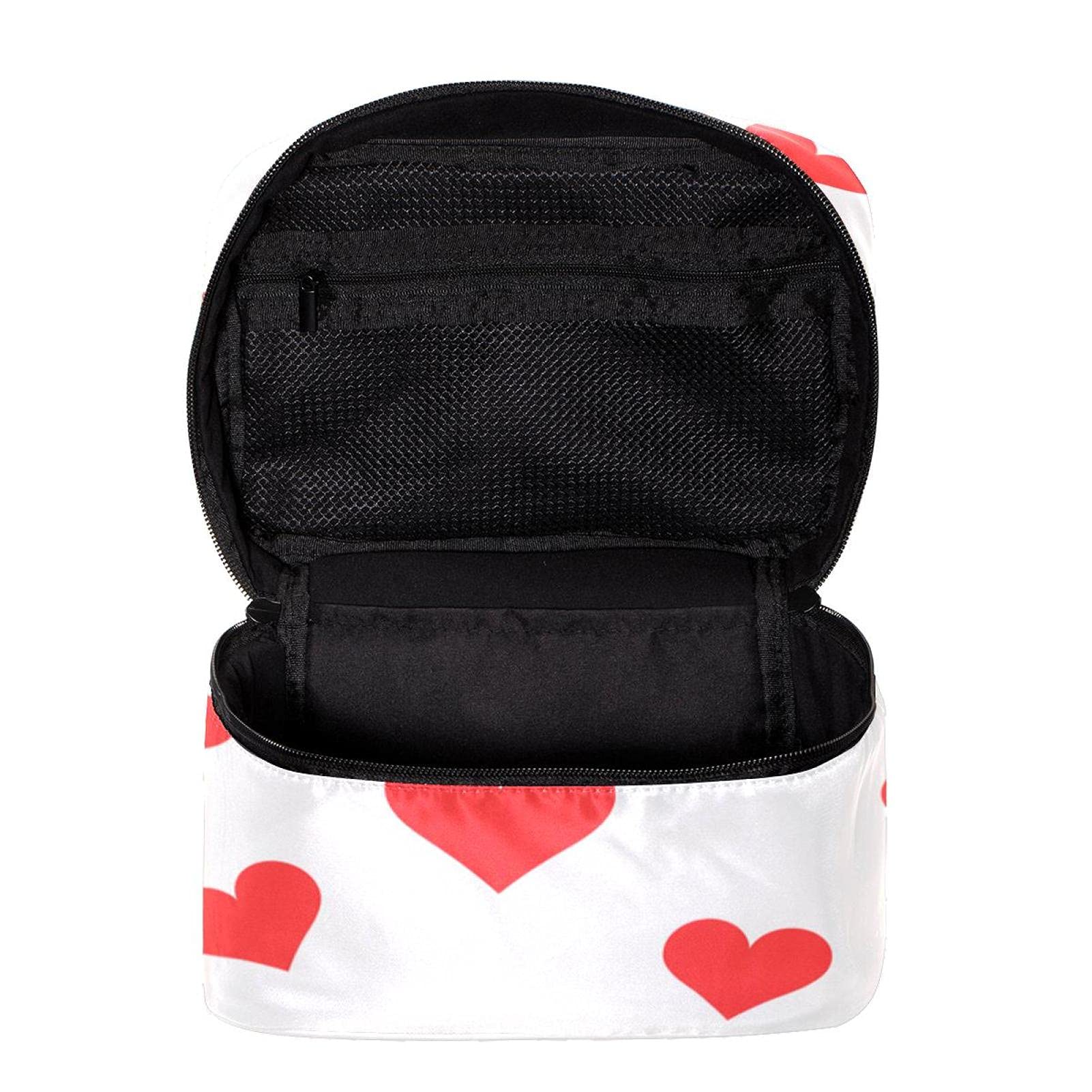 Heart Pattern Travel Makeup Bag - Large Cosmetic Organizer for Women | Perfect for Vacation & Daily Use