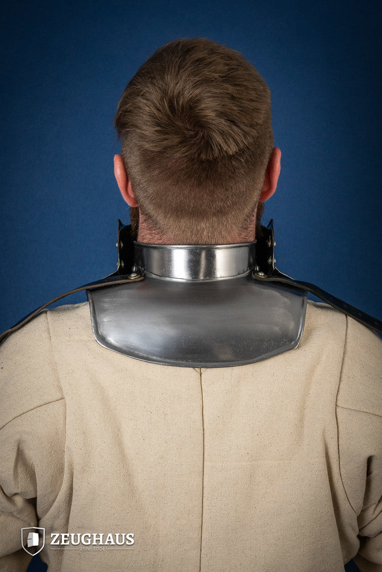 Medieval Gorget with Bevor - 1.6mm Polished Steel Neck Armor for LARP, Cosplay & Renaissance Fairs | Perfect for Historical Reenactments & Costume Events