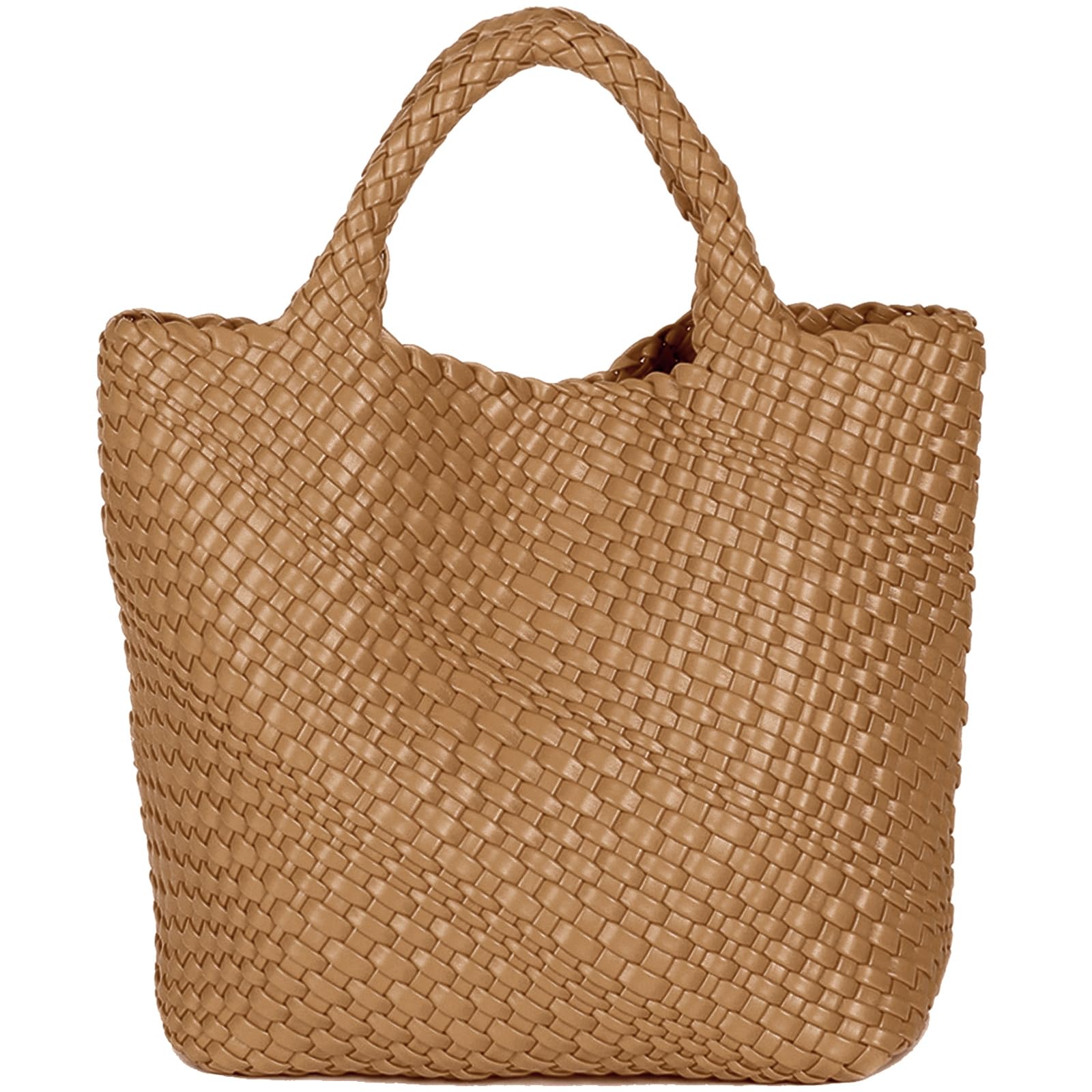 JINMANXUE Women's Fashion Woven Tote Bag - Large Capacity Shopper Handbag for Travel, Work & Daily Use - Stylish Shoulder Purse for Women