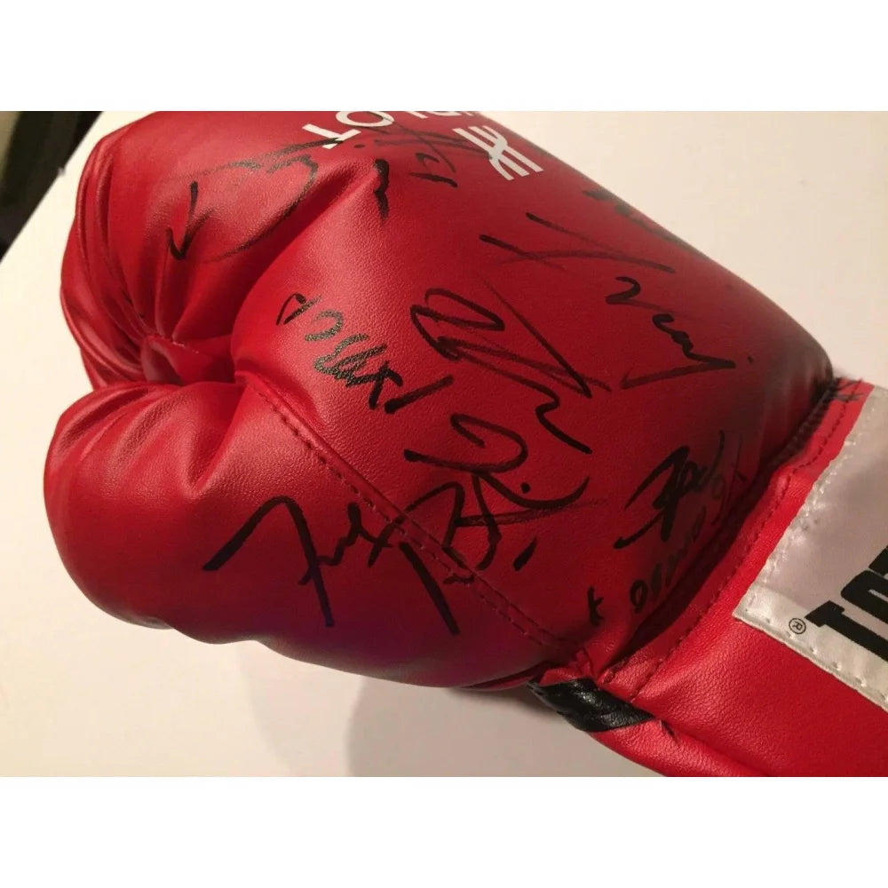 Authentic Floyd Mayweather, Freddie Roach & Michael Buffer Signed Boxing Glove with JSA COA - Collectible Memorabilia for Boxing Fans & Sports Enthusiasts - Perfect for Display in Man Cave, Sports Bar or Gift for Fight Fans