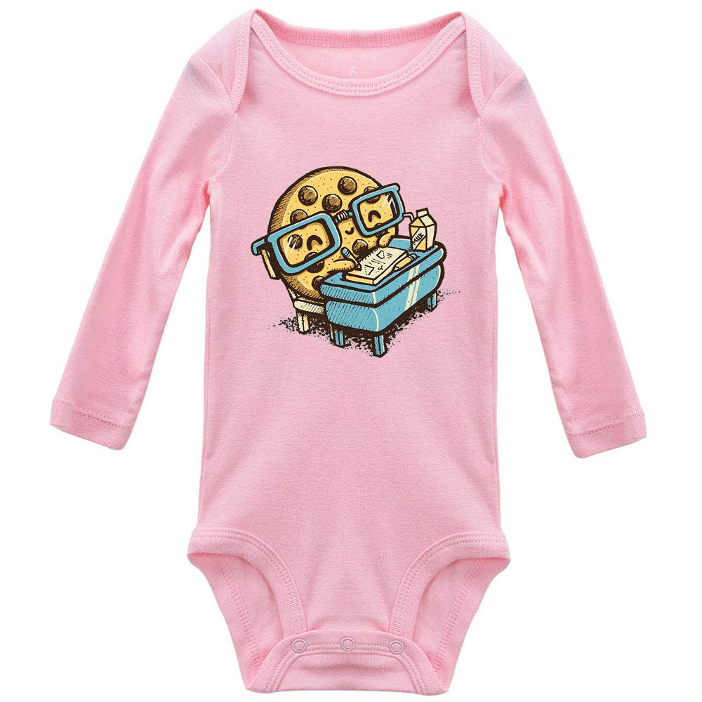 Oypox Smart Cookie Writing Design Unisex Baby Long Sleeve Bodysuit & Toddler Jumpsuit - Soft Cotton Outfit for Playdates, Photoshoots & Everyday Wear