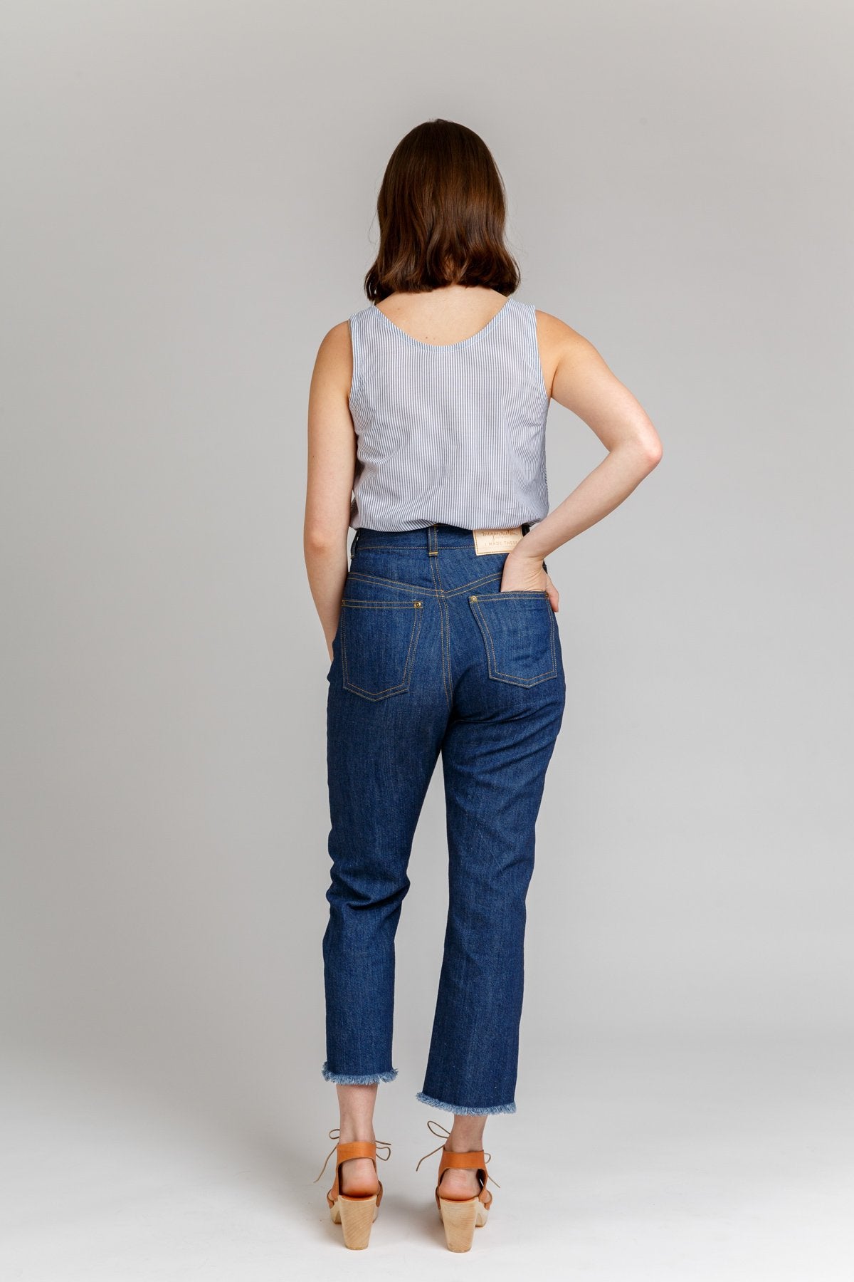 Megan Nielsen Dawn Jeans - High Waist Stretch Denim Pants for Women | Perfect for Casual Wear, Office & Everyday Outfits