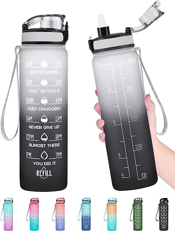 Best Motivational Water Bottle for Fitness & Workouts - BPA Free, Leak Proof, Durable - Stay Hydrated & Inspired at Gym, Office & Outdoor Activities